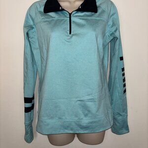 Excellent Pink 1/4 Zipper Teal Thermal LS Shirt Size M
